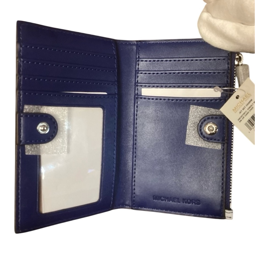 NWT Michael Kors Blue and White Stripe Wallet - Picture 5 of 7